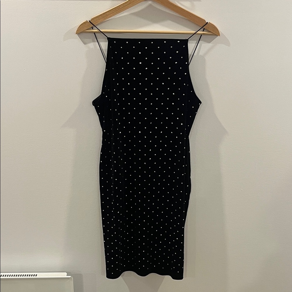NWOT H&M Velvet mini dress with strass